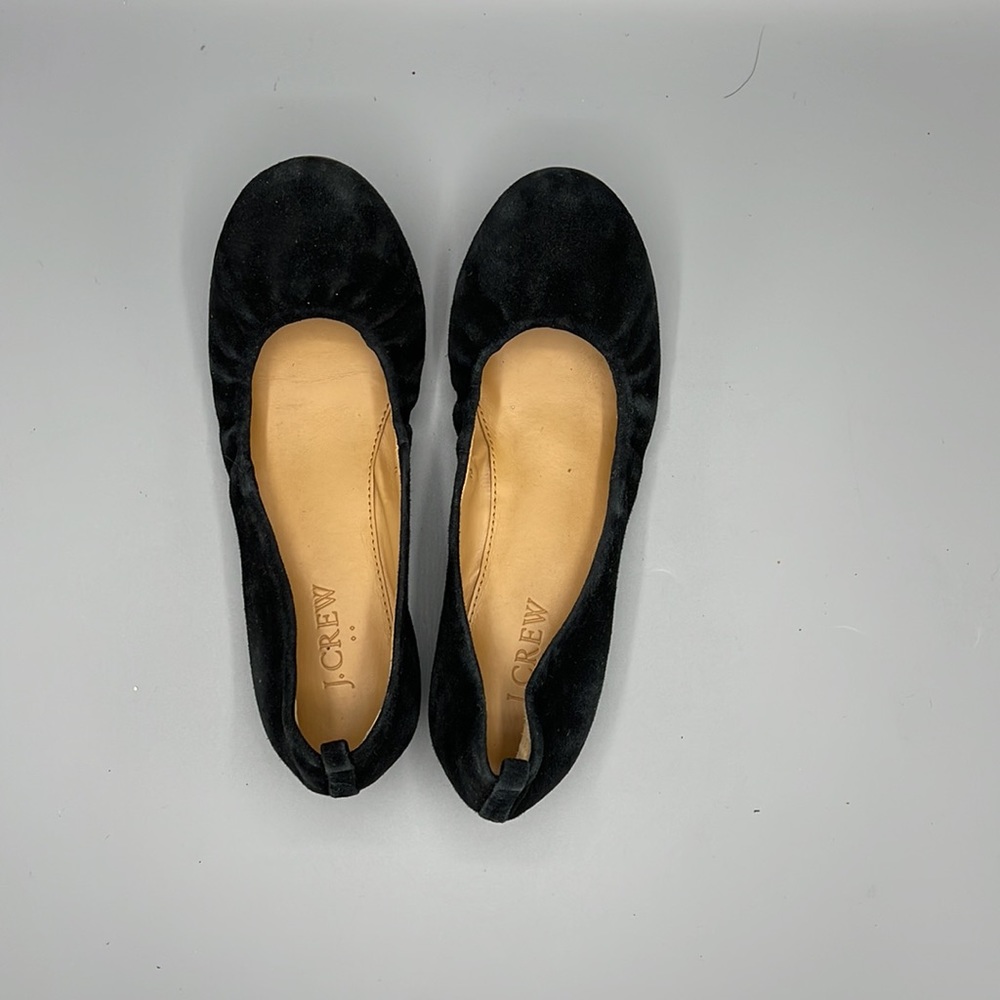 J.Crew Sz 6 Women's Black Cece Suede Ballet Flats